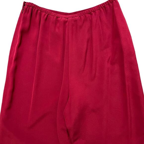 VTG TALBOTS Pure Silk High Rise Straight Leg Lined Pants in Red SZ 8 - Picture 4 of 9